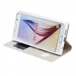 Wholesale Samsung Galaxy S6 Edge Slim Window View Magnetic Flip Leather Case (White)